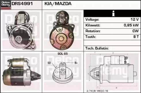 Remy DRS4991 - Starteris www.autospares.lv