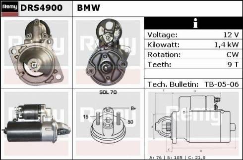 Remy DRS4900X - Starteris www.autospares.lv