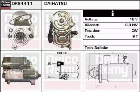 Remy DRS4411 - Стартер www.autospares.lv