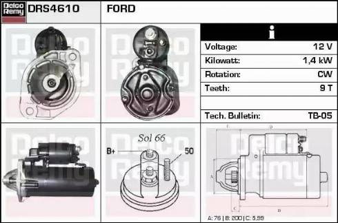 Remy DRS4610 - Стартер www.autospares.lv