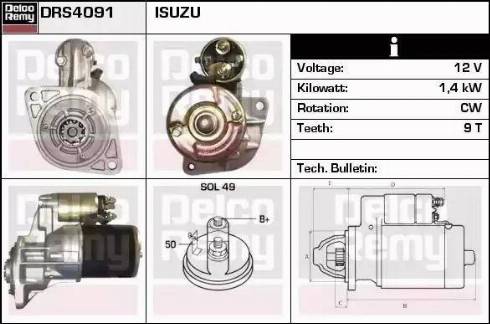 Remy DRS4091 - Starter www.autospares.lv