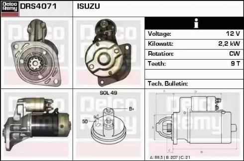 Remy DRS4071 - Starter www.autospares.lv