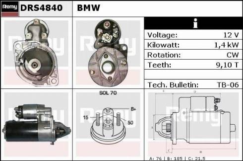 Remy DRS4840X - Starteris www.autospares.lv