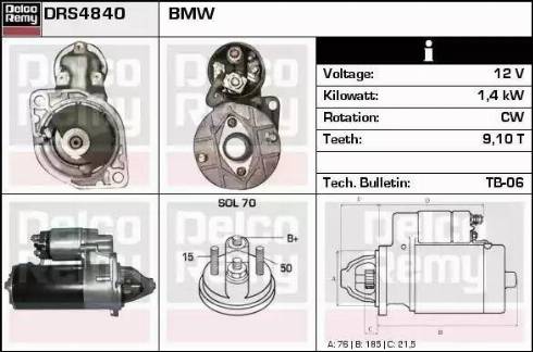 Remy DRS4840 - Starteris www.autospares.lv