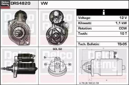 Remy DRS5470 - Стартер www.autospares.lv