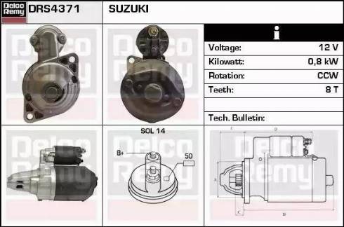 Remy DRS4371 - Стартер www.autospares.lv