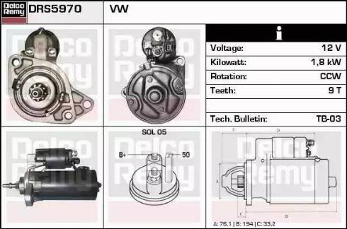 Remy DRS5970 - Starteris www.autospares.lv