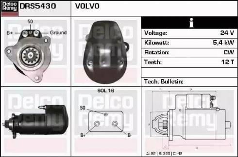 Remy DRS5430 - Starteris www.autospares.lv