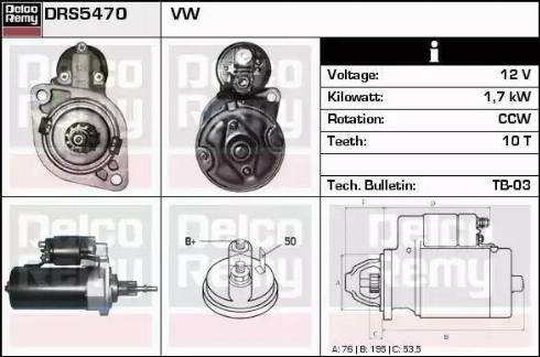 Remy DRS5470 - Стартер www.autospares.lv