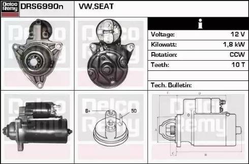 Remy DRS6990N - Стартер www.autospares.lv