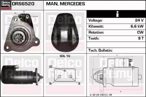 Remy DRS6520 - Стартер www.autospares.lv