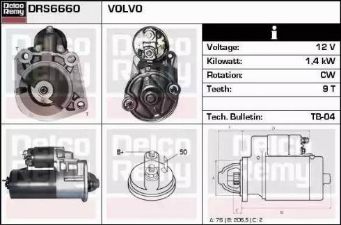 Remy DRS6660 - Starteris autospares.lv