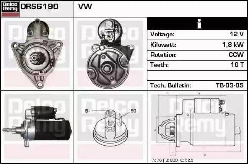 Remy DRS6190 - Стартер www.autospares.lv