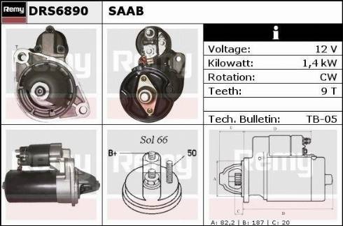 Remy DRS6890X - Стартер www.autospares.lv