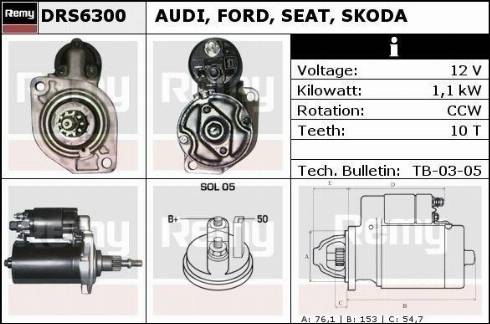 Remy DRS6300X - Стартер www.autospares.lv