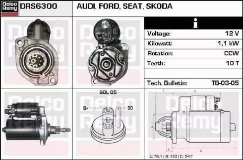 Remy DRS6300 - Starteris autospares.lv