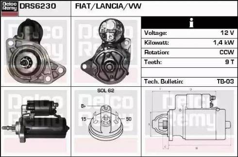 Remy DRS6230 - Starteris www.autospares.lv