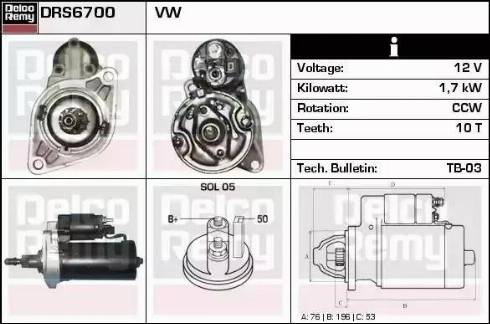 Remy DRS6700 - Starteris autospares.lv