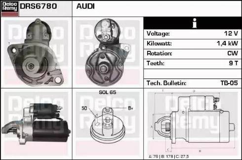 Remy DRS6780 - Стартер www.autospares.lv