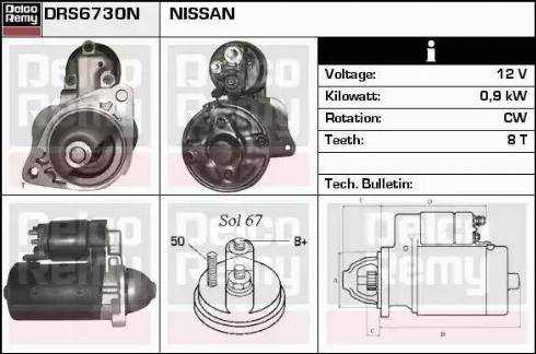 Remy DRS6730N - Starter www.autospares.lv