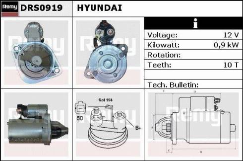 Remy DRS0919 - Стартер www.autospares.lv