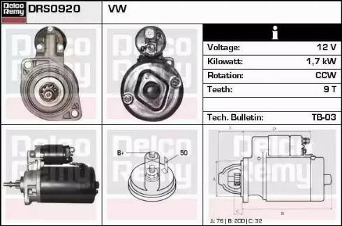 Remy DRS0920 - Starteris www.autospares.lv