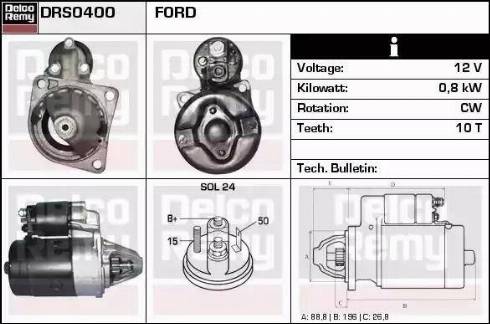 Remy DRS0400 - Стартер www.autospares.lv