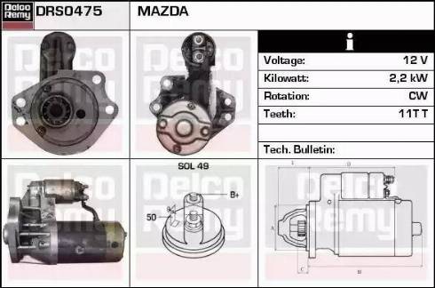 Remy DRS0475 - Стартер www.autospares.lv