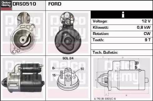 Remy DRS0510 - Starter www.autospares.lv