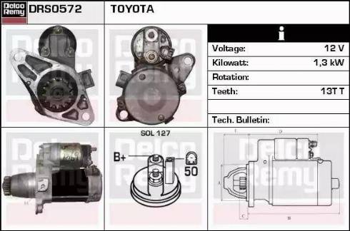 Remy DRS0572 - Стартер www.autospares.lv