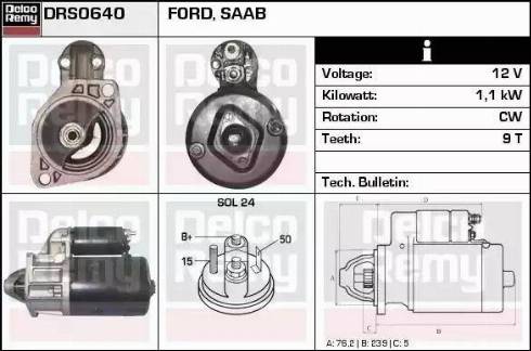 Remy DRS0640 - Стартер www.autospares.lv