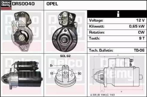 Remy DRS0040 - Starteris autospares.lv