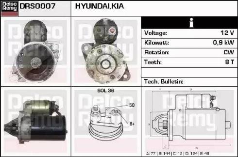 Remy DRS0007 - Стартер www.autospares.lv