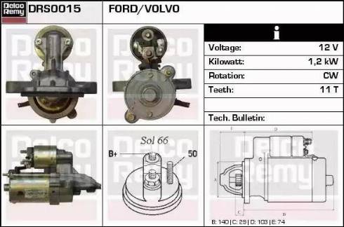 Remy DRS0015 - Стартер www.autospares.lv