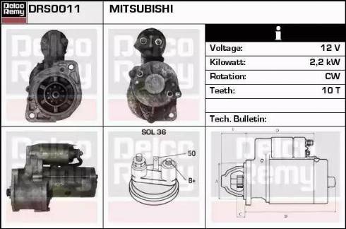 Remy DRS0011 - Стартер www.autospares.lv