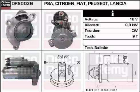 Remy DRS0036 - Стартер www.autospares.lv