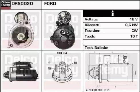 Remy DRS0020 - Стартер www.autospares.lv