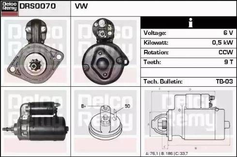 Remy DRS0070 - Starteris www.autospares.lv