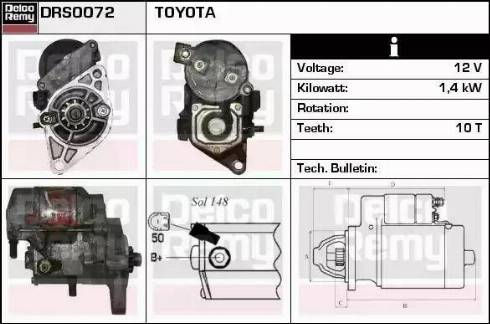 Remy DRS0072 - Стартер www.autospares.lv