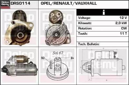 Remy DRS0114 - Стартер www.autospares.lv