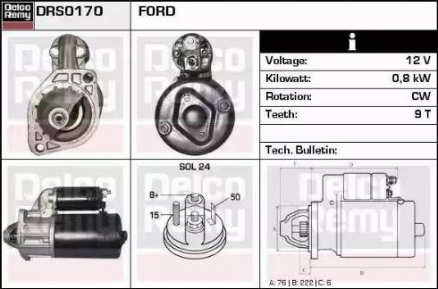 Remy DRS0170 - Starter www.autospares.lv