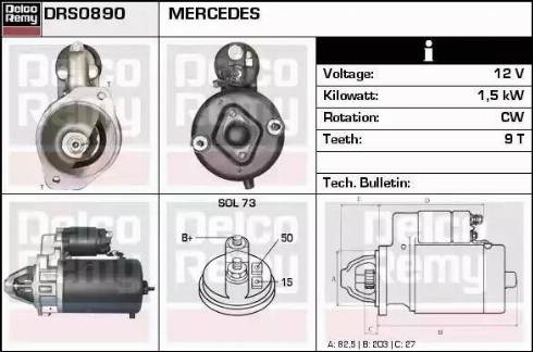 Remy DRS0890 - Starteris www.autospares.lv