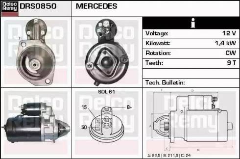 Remy DRS0850 - Starteris autospares.lv