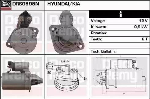 Remy DRS0808N - Стартер www.autospares.lv