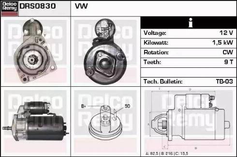 Remy DRS0830 - Starteris autospares.lv