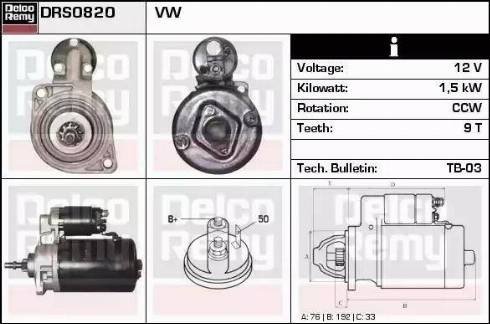 Remy DRS0820 - Starteris www.autospares.lv