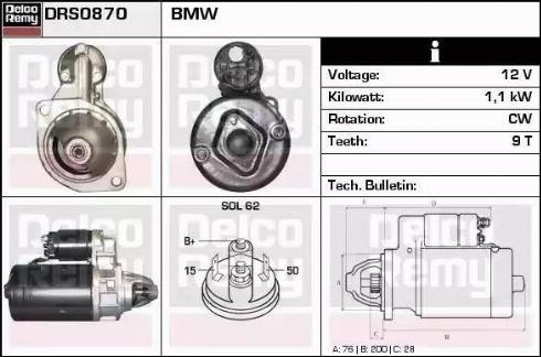 Remy DRS0870 - Starteris www.autospares.lv