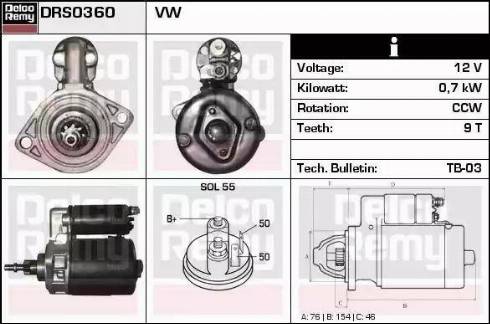 Remy DRS0360 - Starteris autospares.lv