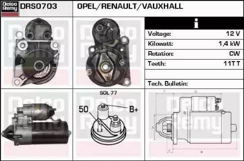 Remy DRS0703 - Стартер www.autospares.lv