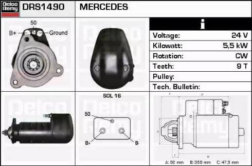 Remy DRS1490 - Стартер www.autospares.lv